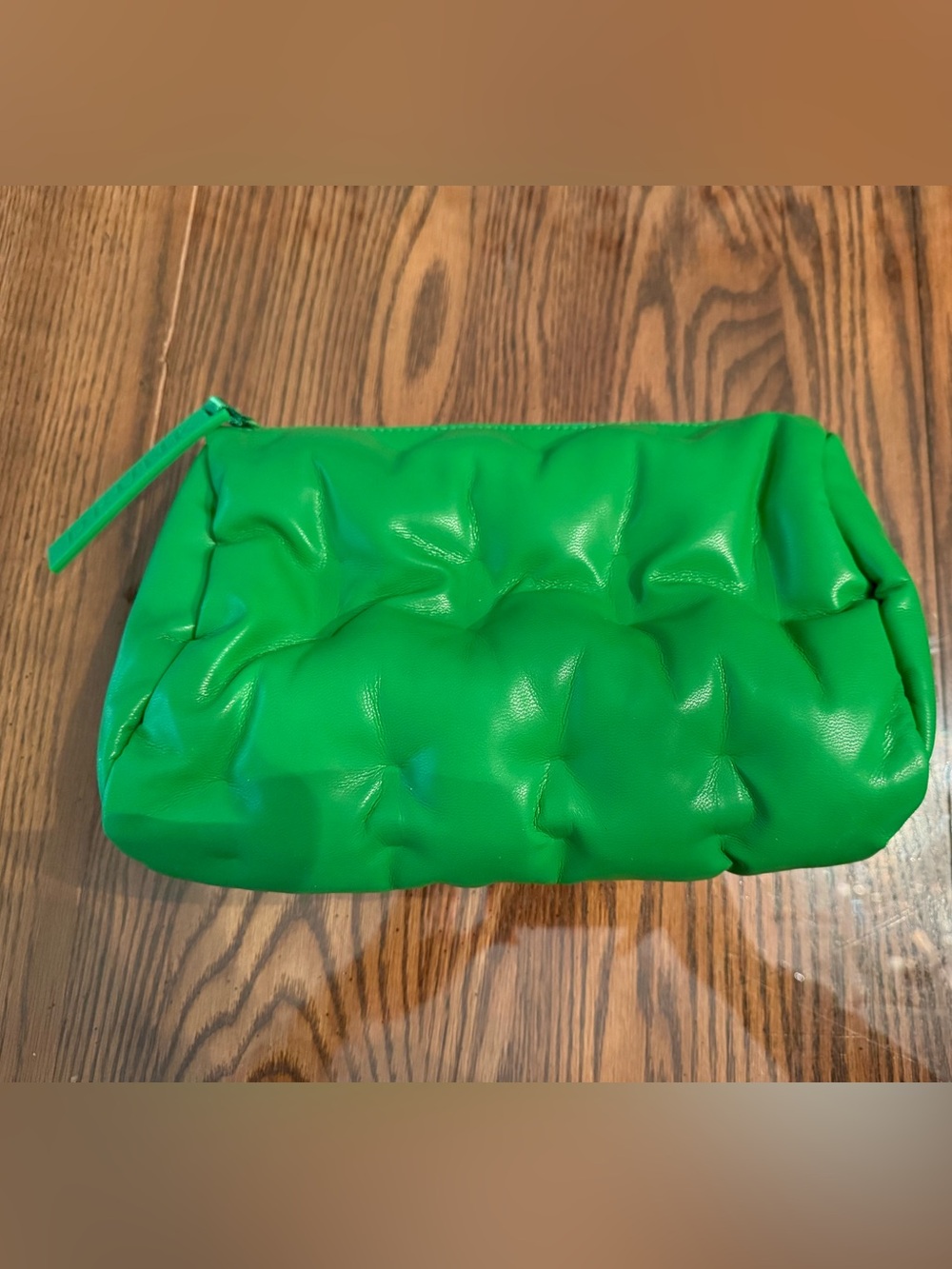 Drunk Elephant Green Quilted Women's Clutch Makeup Bag